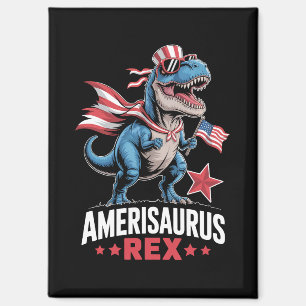Dinosaur 4th of July Amerisaurus T Rex Funny Magnet