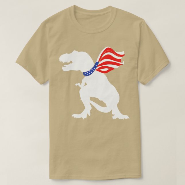 Dinosaur 4th of July Amerisaurus T-Shirt (Design Front)