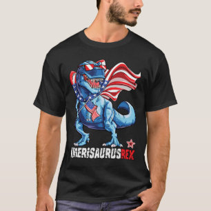 Dinosaur 4th Of July Boys Girls Men Amerisaurus T T-Shirt