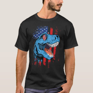 Dinosaur 4th Of July Kids Amerisaurus Trex America T-Shirt