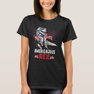 Dinosaur 4th Of July Kids Boys Men Amerisaurus Re T-Shirt
