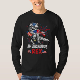 Dinosaur 4th Of July Kids Boys Men Amerisaurus Re T-Shirt
