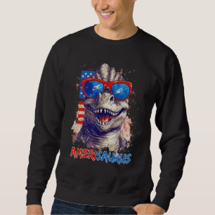 Dinosaur 4th of July Kids Boys Men Amerisaurus Rex Sweatshirt