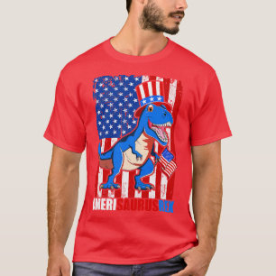 Dinosaur 4th of July Kids Boys Men Amerisaurus T R T-Shirt