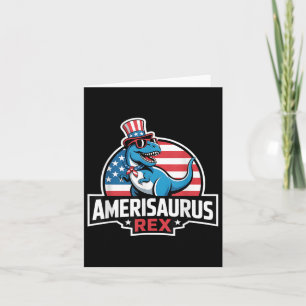 Dinosaur 4th Of July Men Women Boys Girls Amerisau Card