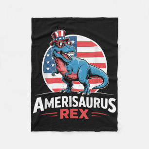 Dinosaur 4th Of July Men Women Boys Girls Amerisau Fleece Blanket