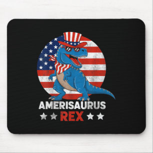 Dinosaur 4th Of July Men Women Boys Girls Amerisau Mouse Pad