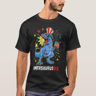Dinosaur 4th Of July US Flag Amerisaurus Res Patri T-Shirt