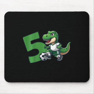 Dinosaur 5 Years Soccer 5th Birthday  Mouse Pad