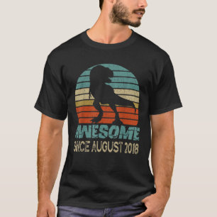Dinosaur 5th Birthday 5 Year Old Awesome Since Aug T-Shirt