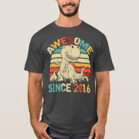 Dinosaur 5th Birthday Boy  Gift Awesome Since