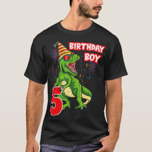 Dinosaur 5th Birthday Party My 5 Year Old Boy Kids T-Shirt