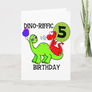 Dinosaur 5th Birthday T-shirts and Gifts Card