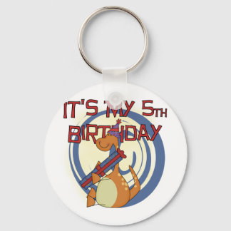 Dinosaur 5th Birthday Tshirts and Gifts Key Ring