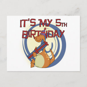 Dinosaur 5th Birthday Tshirts and Gifts Postcard