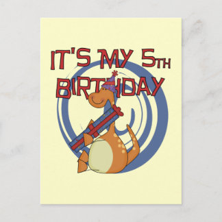Dinosaur 5th Birthday Tshirts and Gifts Postcard