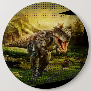dinosaur 6 cm round badge