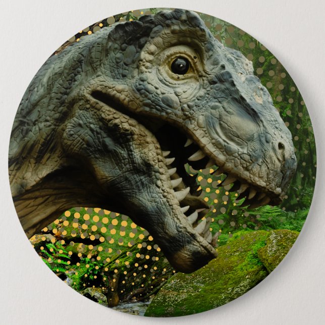 dinosaur 6 cm round badge (Front)