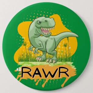 dinosaur 6 cm round badge