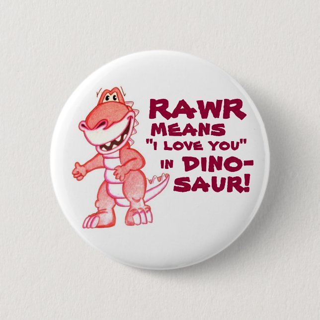 dinosaur 6 cm round badge (Front)