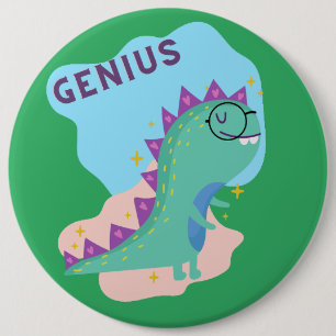 dinosaur 6 cm round badge