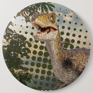 dinosaur 6 cm round badge