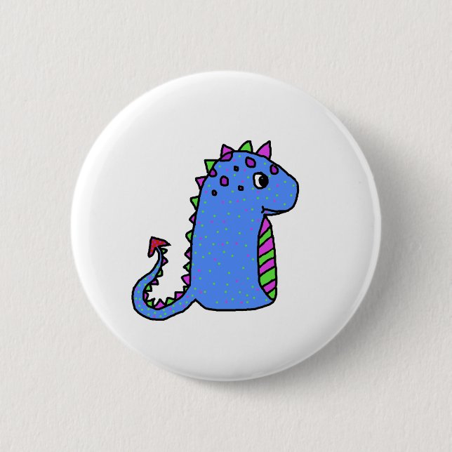 dinosaur 6 cm round badge (Front)