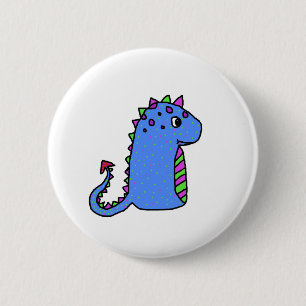 dinosaur 6 cm round badge