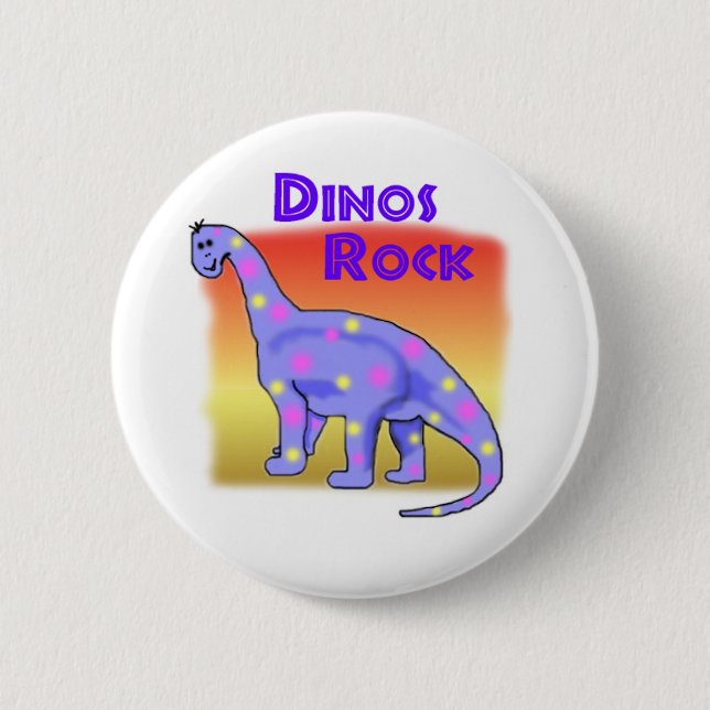 Dinosaur 6 Cm Round Badge (Front)