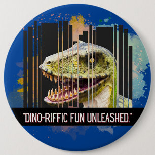 dinosaur 6 cm round badge