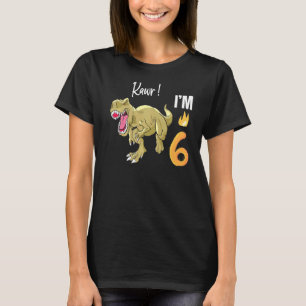 Dinosaur 6th Birthday Reptile Animal Graphic T-Shirt