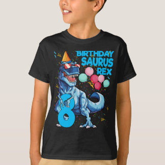 Dinosaur 8th Birthday T Rex 8 Year Old BIRTHDAYSAU T-Shirt
