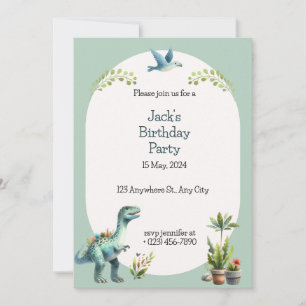Dinosaur Adventure Birthday Party Invitation