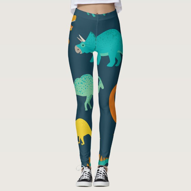Dinosaur Adventure: Kids' Nursery Wallpaper Leggings (Front)