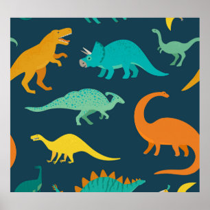 Dinosaur Adventure: Kids' Nursery Wallpaper Poster