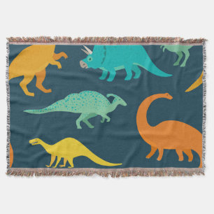 Dinosaur Adventure: Kids' Nursery Wallpaper Throw Blanket