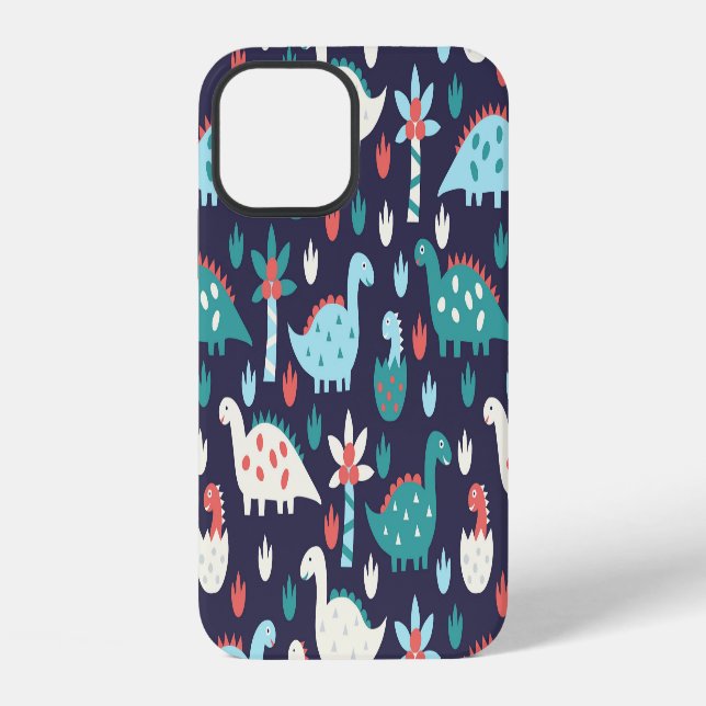 Dinosaur Adventure Seamless Design iPhone Case (Back)
