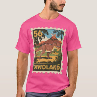 Dinosaur Adventure Stamp Design Volcanic With T-Re T-Shirt