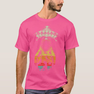 Dinosaur Alien Abduction Sunset Ufo Spaceship T-Shirt