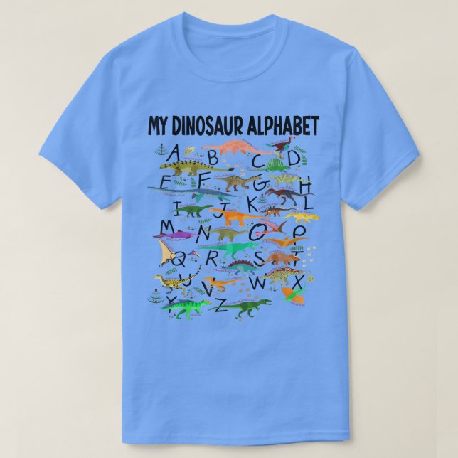 Dinosaur Alphabet Dino Abc For Kids Boys Men Women T-Shirt (Design Front)
