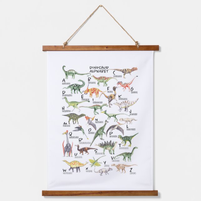 Dinosaur Alphabet Hanging Tapestry (Front)