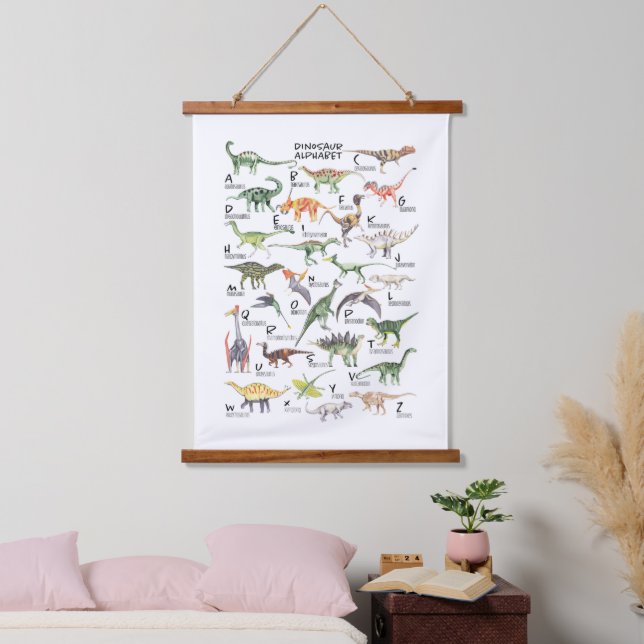 Dinosaur Alphabet Hanging Tapestry (Bedroom)
