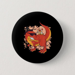 Dinosaur And Dog - Funny Halloween 6 Cm Round Badge
