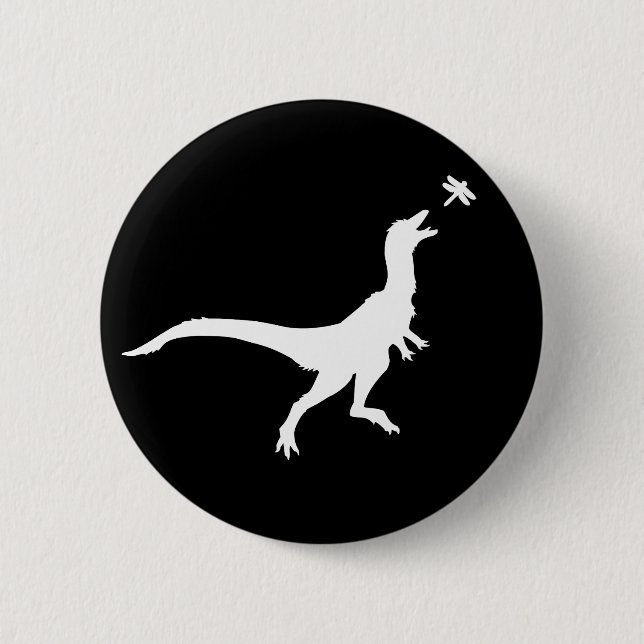 Dinosaur and Dragonfly Button (Front)