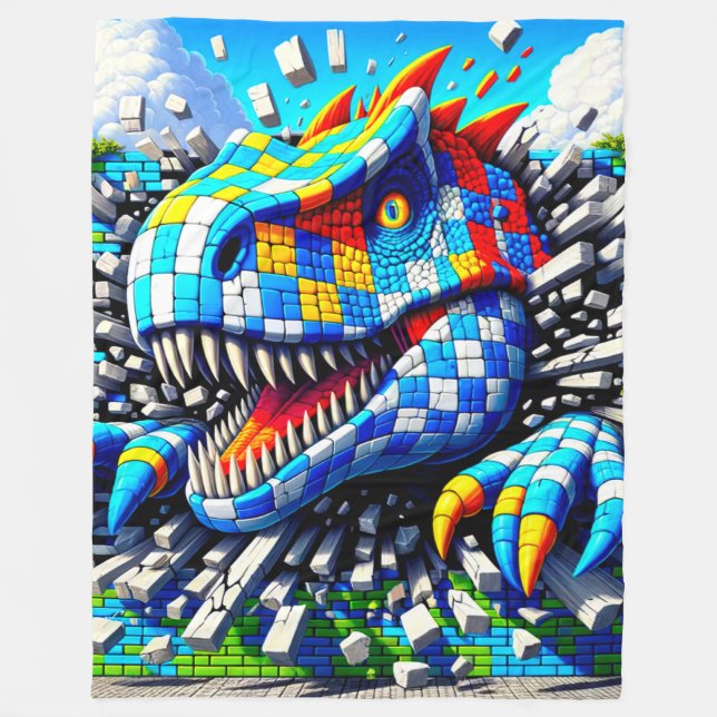 Dinosaur Art Fleece Blanket (Front)