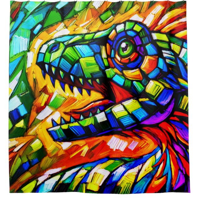 Dinosaur Art Shower Curtain (Front)