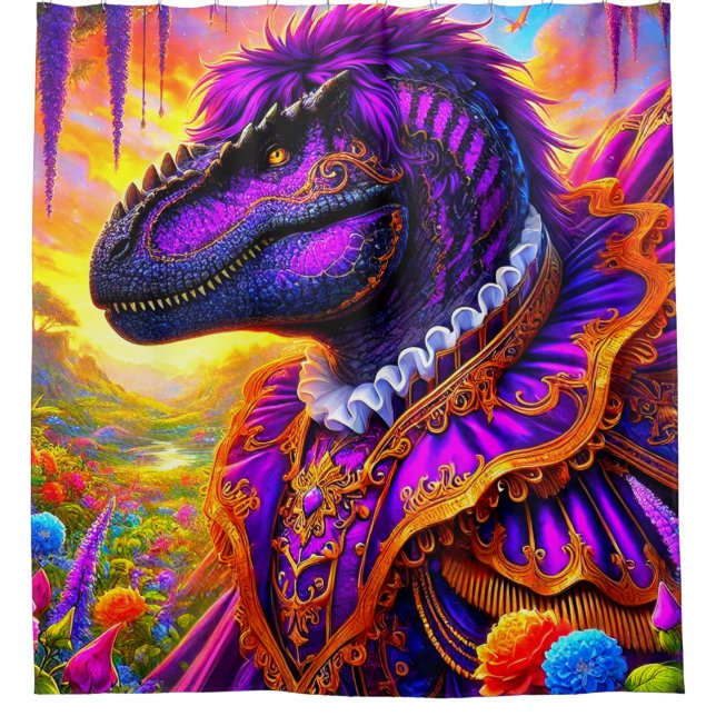 Dinosaur Art Shower Curtain (Front)