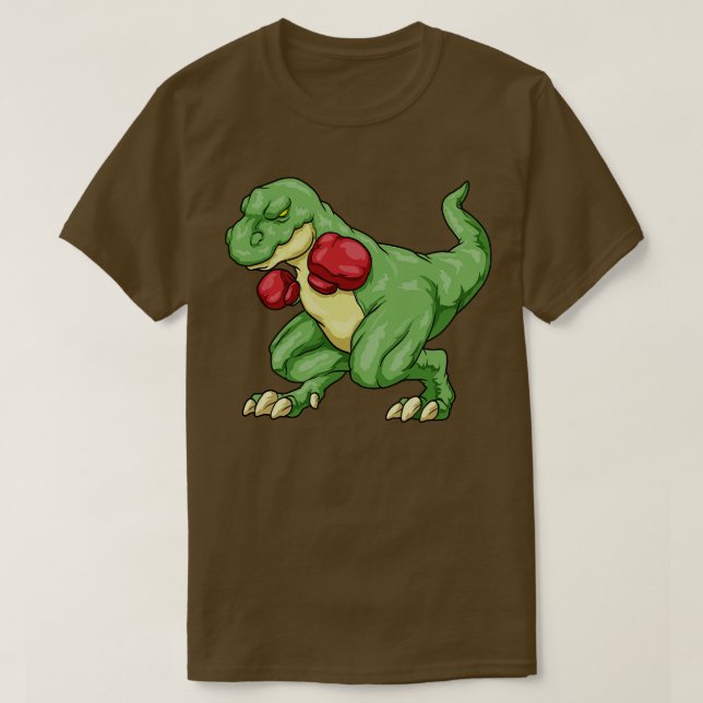 Dinosaur as boxer with boxing gloves T-Shirt (Design Front)