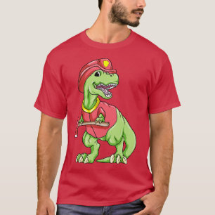 Dinosaur as firefighter with axe T-Shirt