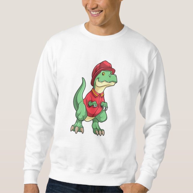 Dinosaur as Firefighter with Fire helmet Sweatshirt (Front)